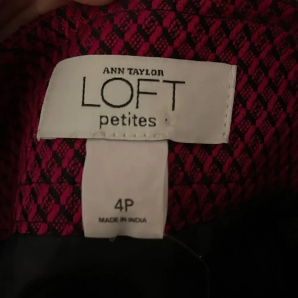 Ann Taylor Loft Petites Pink/Black Skirt Size 4 Side Zipper NWT - Picture 7 of 8
